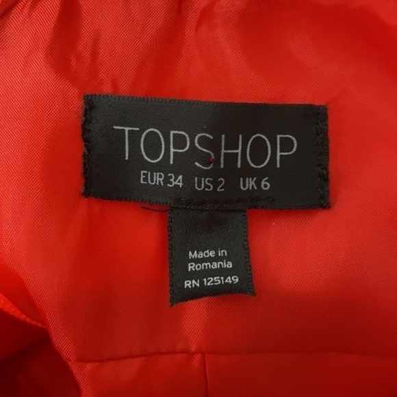 Topshop Strappy Bonded Mini Cocktail Dress Coral - Picture 5 of 8
